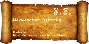 Wermescher Bíborka névjegykártya